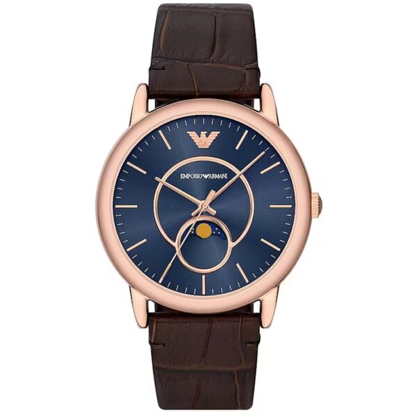 Authentic EMPORIO ARMANI Men 43 mm SS IP Rose Gold Quartz Top-Quality Wristwatch  - EMPORIO ARMANI