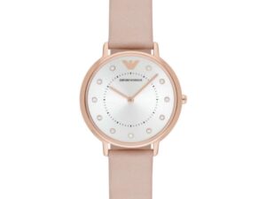 Authentic EMPORIO ARMANI Women 34 mm SS IP Rose Gold Quartz Elegant Wristwatch  – EMPORIO ARMANI