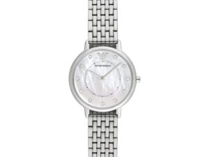 Authentic EMPORIO ARMANI Women 28 mm Stainless Steel Quartz Top-Quality Wristwatch  – Mother of Pearl Dial – EMPORIO ARMANI