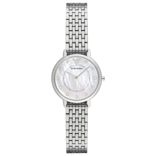 Authentic EMPORIO ARMANI Women 28 mm Stainless Steel Quartz Top-Quality Wristwatch  - Mother of Pearl Dial - EMPORIO ARMANI