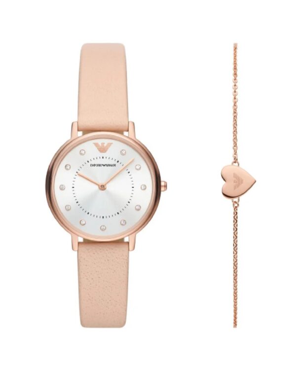 Authentic EMPORIO ARMANI Women 32 mm SS IP Rose Gold Quartz Top-Quality Wristwatch  - Special Pack - EMPORIO ARMANI