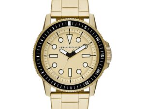 Authentic A|X ARMANI EXCHANGE Men 44 mm SS IP Gold Quartz Elegant Wristwatch  – ARMANI EXCHANGE