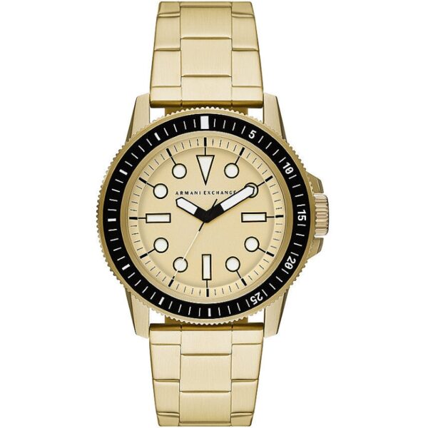 Authentic A|X ARMANI EXCHANGE Men 44 mm SS IP Gold Quartz Elegant Wristwatch  - ARMANI EXCHANGE