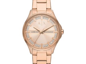 Authentic A|X ARMANI EXCHANGE Women 36 mm SS IP Rose Gold Quartz Elegant Wristwatch  – A|X ARMANI EXCHANGE