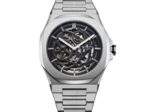 Authentic D1 MILANO Men 41.5 mm Stainless Steel Premium Wristwatch  – Sapphire Glass – D1 MILANO SKELETON BRACELET