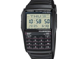 Authentic CASIO COLLECTION & VINTAGE Men 50 x 37 mm Resin Quartz Designer Wristwatch  – CASIO DATABANK CALCULATOR