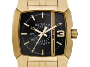 Authentic DIESEL Men 47 mm SS IP Gold Quartz Elegant Wristwatch  – DIESEL