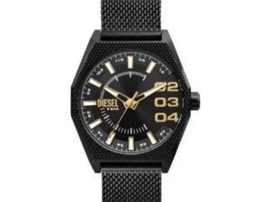 Authentic DIESEL Men 43 mm SS IP Black Quartz Elegant Wristwatch  – DIESEL