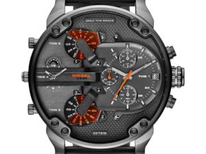 Authentic DIESEL Men 57 mm SS IP Gun Quartz Premium Wristwatch  – DIESEL