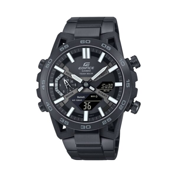 Authentic CASIO EDIFICE Men 47.5 mm SS & Carbon Solar Top-Quality Wristwatch  - CASIO EDIFICE