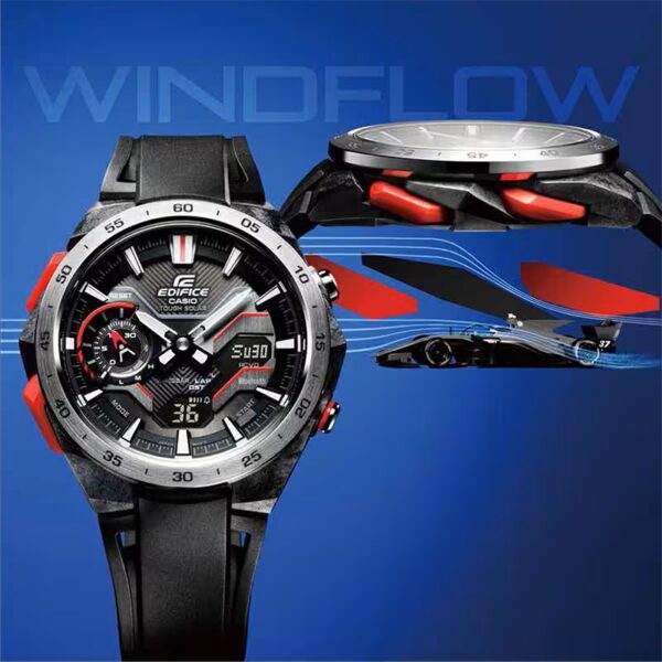 Authentic CASIO EDIFICE Men 48 mm Carbon & Resin Solar Elegant Wristwatch  - CASIO EDIFICE - Image 2