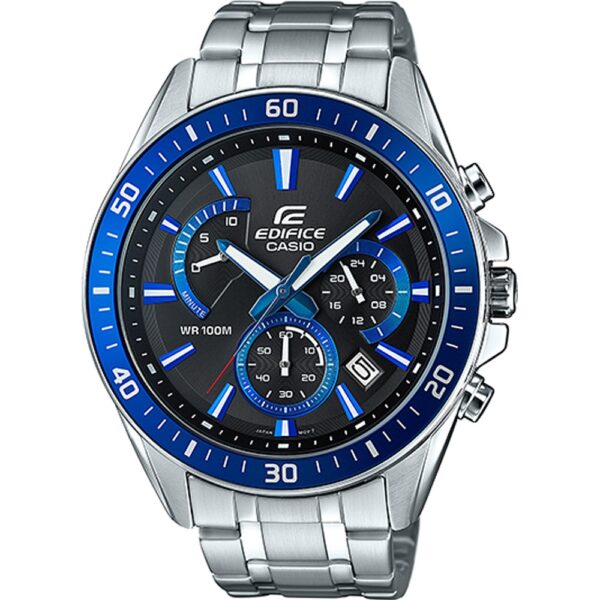 Authentic CASIO EDIFICE Men 47 mm Stainless Steel Quartz Designer Wristwatch  - CASIO EDIFICE