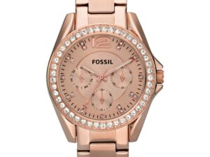 Authentic FOSSIL Women 38 mm SS IP Rose Gold Quartz Elegant Wristwatch  – FOSSIL