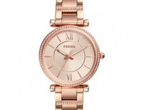 Authentic FOSSIL Women 35 mm SS IP Rose Gold Quartz Elegant Wristwatch  – FOSSIL