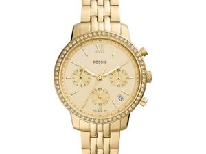 Authentic FOSSIL Women 36 mm SS IP Gold Quartz Elegant Wristwatch  – FOSSIL