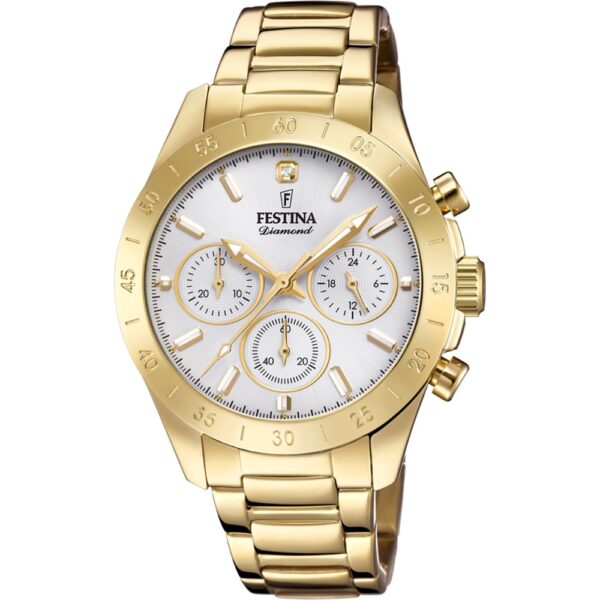 Authentic FESTINA Women 38.5 mm SS IP Gold Quartz Elegant Wristwatch  - FESTINA