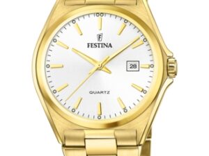 Authentic FESTINA Men 40 mm SS IP Gold Quartz Designer Wristwatch  – FESTINA