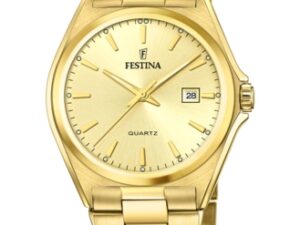 Authentic FESTINA Men 40 mm SS IP Gold Quartz Designer Wristwatch  – FESTINA