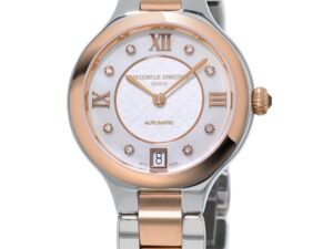 Authentic FREDERIQUE CONSTANT Women 33 mm SS IP Rose Gold Luxurious Wristwatch  – Mother of Pearl Dial – Sapphire Glass – FREDERIQUE CONSTANT