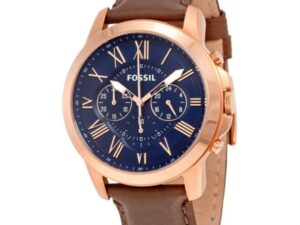 Authentic FOSSIL Men 44 mm SS IP Rose Gold Quartz Elegant Wristwatch  – FOSSIL