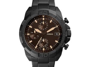 Authentic FOSSIL Men 44 mm SS IP Black Quartz Elegant Wristwatch  – FOSSIL