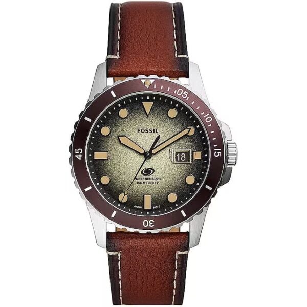 Authentic FOSSIL Men 42 mm SS IP Brown Quartz Elegant Wristwatch  - FOSSIL