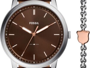 Authentic FOSSIL Men 44 mm Stainless Steel Quartz Elegant Wristwatch  – Special Pack + Bracelet – FOSSIL