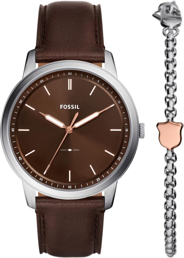 Authentic FOSSIL Men 44 mm Stainless Steel Quartz Elegant Wristwatch  - Special Pack + Bracelet - FOSSIL