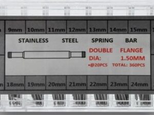 Authentic WATCHMAKER TOOLS Designer Watchmaker Tools  – 360 anse acciaio in 18 misure (largh. da 8mm a 255mm. diam. 1.5mm. 20pz cad.) 360 stain less spring bars in 18 sizes (width from 8mm to 25mm. diam. 1.5mm. 20pcs per size)