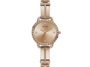 Authentic GUESS Women 30 mm SS IP Rose Gold Quartz Elegant Wristwatch  – GUESS