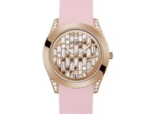 Authentic GUESS Women 39 mm SS IP Rose Gold Quartz Elegant Wristwatch  – GUESS