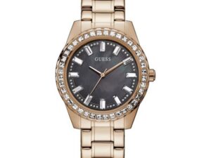 Authentic GUESS Women 38 mm SS IP Rose Gold Quartz Elegant Wristwatch  – GUESS