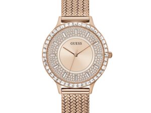 Authentic GUESS Women 38 mm SS IP Rose Gold Quartz Elegant Wristwatch  – GUESS