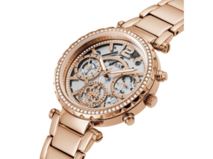 Authentic GUESS Women 37 mm SS IP Rose Gold Quartz Elegant Wristwatch  – GUESS