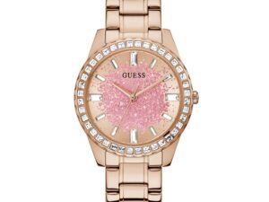 Authentic GUESS Women 38 mm SS IP Rose Gold Quartz Elegant Wristwatch  – GUESS