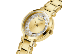 Authentic GUESS Women 33 mm SS IP Gold Quartz Elegant Wristwatch  – GUESS