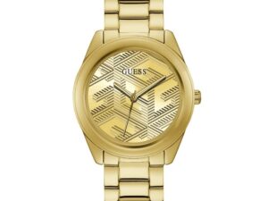 Authentic GUESS Women 40 mm SS IP Gold Quartz Designer Wristwatch  – GUESS