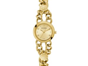 Authentic GUESS Women 25 mm SS IP Gold Quartz Elegant Wristwatch  – GUESS