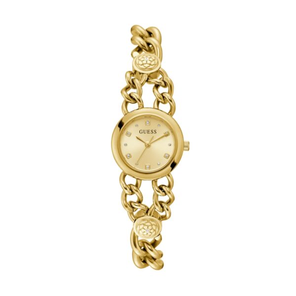 Authentic GUESS Women 25 mm SS IP Gold Quartz Elegant Wristwatch  - GUESS