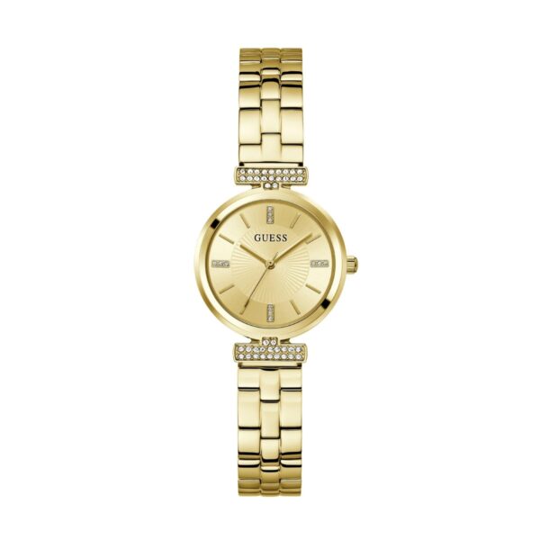 Authentic GUESS Women 28 mm SS IP Gold Quartz Elegant Wristwatch  - GUESS WATCHES