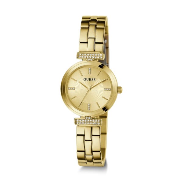 Authentic GUESS Women 28 mm SS IP Gold Quartz Elegant Wristwatch  - GUESS WATCHES - Image 2