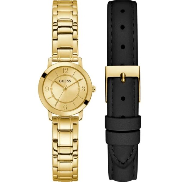 Authentic GUESS Women 28 mm SS IP Gold Quartz Elegant Wristwatch  - Special Pack - GUESS