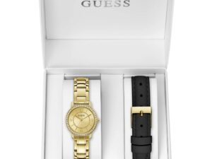 Authentic GUESS Women 28 mm SS IP Gold Quartz Elegant Wristwatch  – Special Pack – GUESS