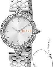 Authentic JUST CAVALLI TIME Women 30 mm Stainless Steel Quartz Elegant Wristwatch  – Mother of Pearl Dial – JUST CAVALLI