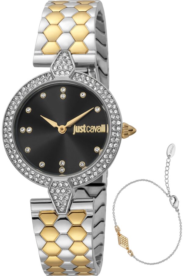 Authentic JUST CAVALLI TIME Women 30 mm Stainless Steel Quartz Elegant Wristwatch  - JUST CAVALLI