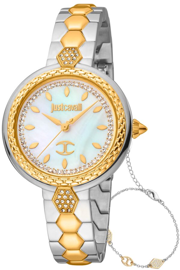 Authentic JUST CAVALLI TIME Women 34 mm Stainless Steel Quartz Elegant Wristwatch  - JUST CAVALLI