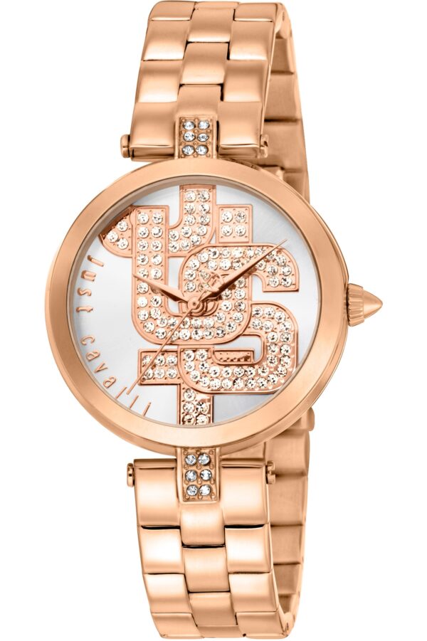 Authentic JUST CAVALLI TIME Women 32 mm SS IP Rose Gold Quartz Elegant Wristwatch  - JUST CAVALLI