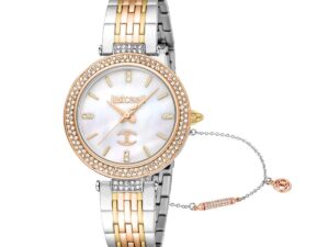 Authentic JUST CAVALLI TIME Women 32 mm SS IP Rose Gold Quartz Top-Quality Wristwatch  – Mother of Pearl Dial – JUST CAVALLI