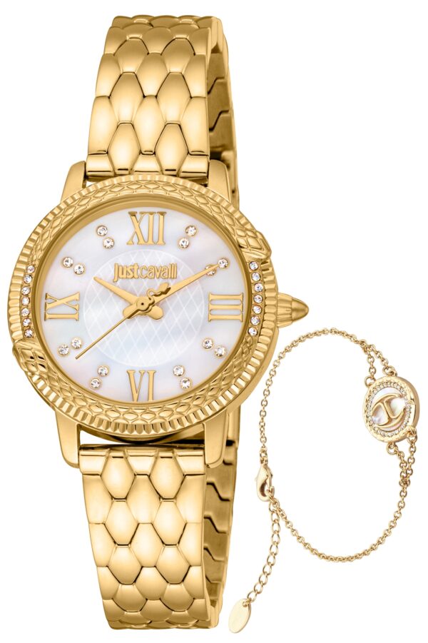 Authentic JUST CAVALLI TIME Women 30 mm SS IP Gold Seiko Movement VJ20 Top-Quality Wristwatch  - JUST CAVALLI TIME