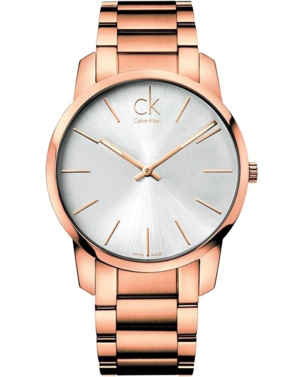 Authentic CK Calvin Klein Men 43 mm SS IP Rose Gold Quartz Top-Quality Wristwatch  - CALVIN KLEIN